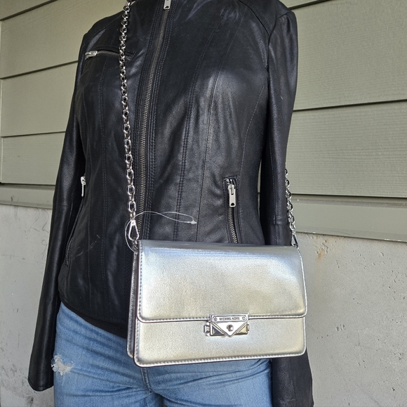 Michael Kors Cece Metallic Crossbody Clutch - Picture 1 of 15